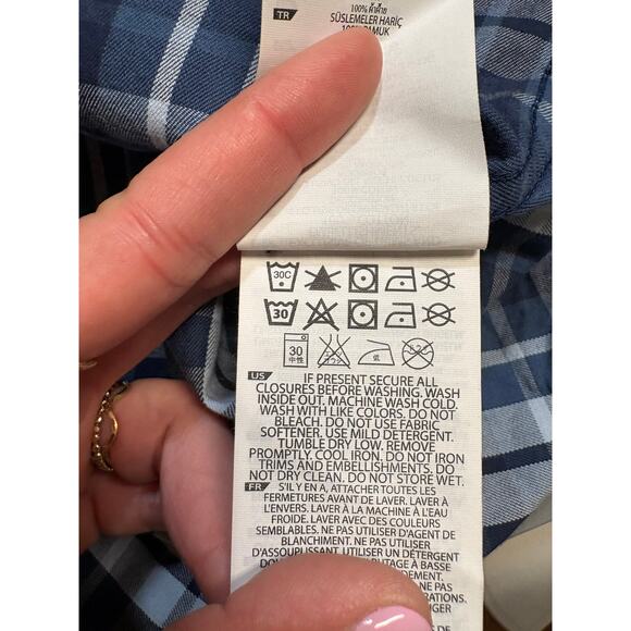 5.11 Tactical Blue Plaid Gunner Long Sleeve Snap Closure Shirt - Large - Picture 7 of 8